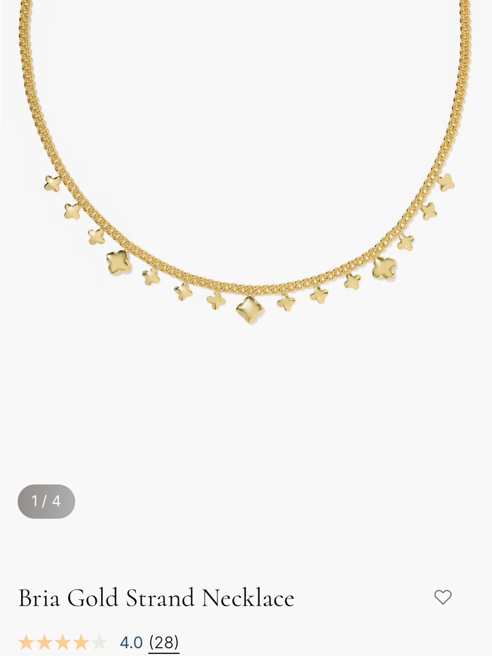 Kendra Scott Bria Dangling Clover Charm Necklace - Gold